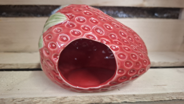 Keramikhaus Erdbeere rot