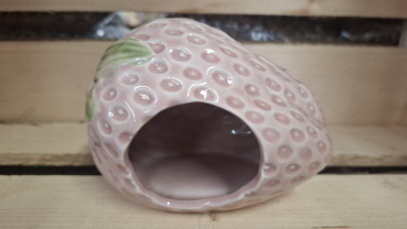 Keramikhaus Erdbeere rosa