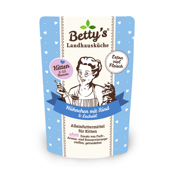 Bettys Landhausküche Frischebeutel Kitten Hühnchen mit Rind 100g