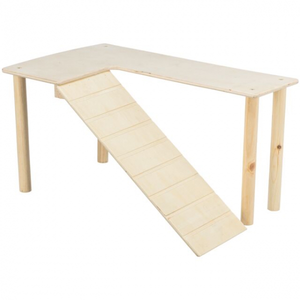 Plattform mit Rampe, Mäuse/Hamster, Holz 47 × 25 × 30 cm